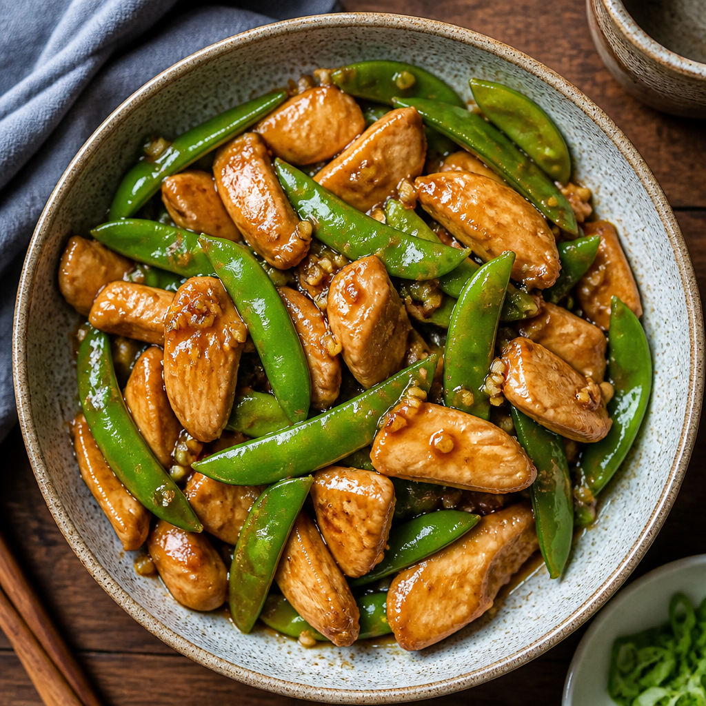 Ginger-Soy Chicken and Snap Pea Stir-fry