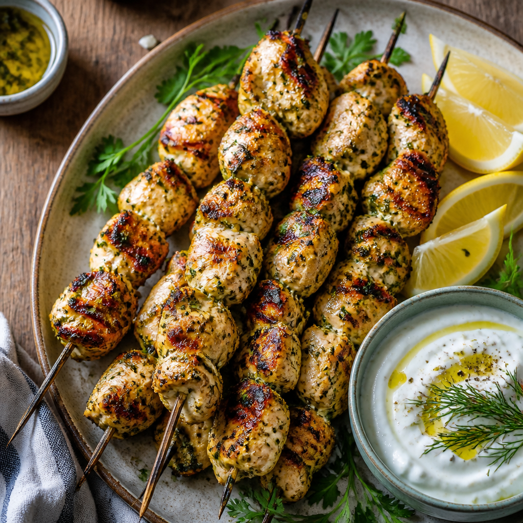 Grilled Chicken Skewers With Mediterranean Yogurt Marinade