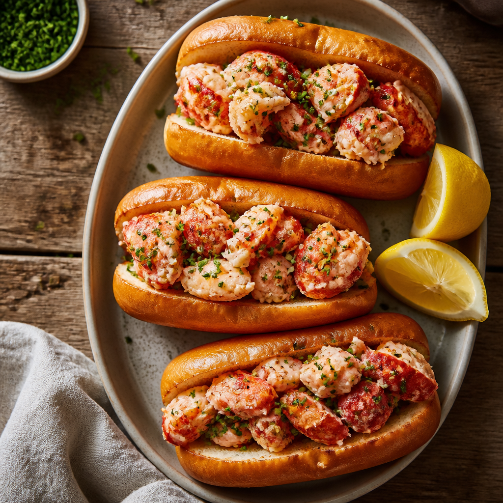 Lobster Rolls With Lemon Chive Butter