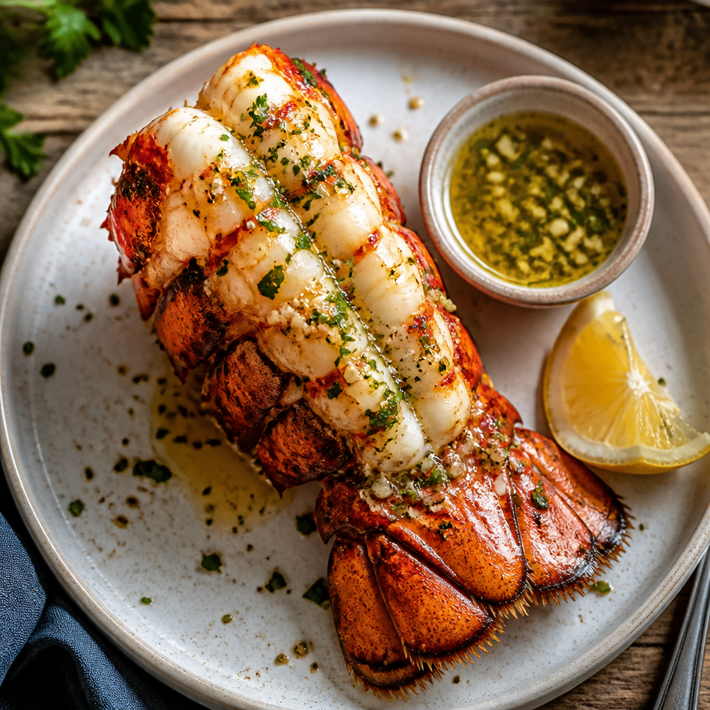 Lobster Tail With Garlic Herb Butter