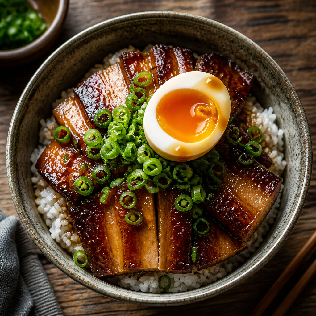 Miso-Glazed Pork Belly Donburi