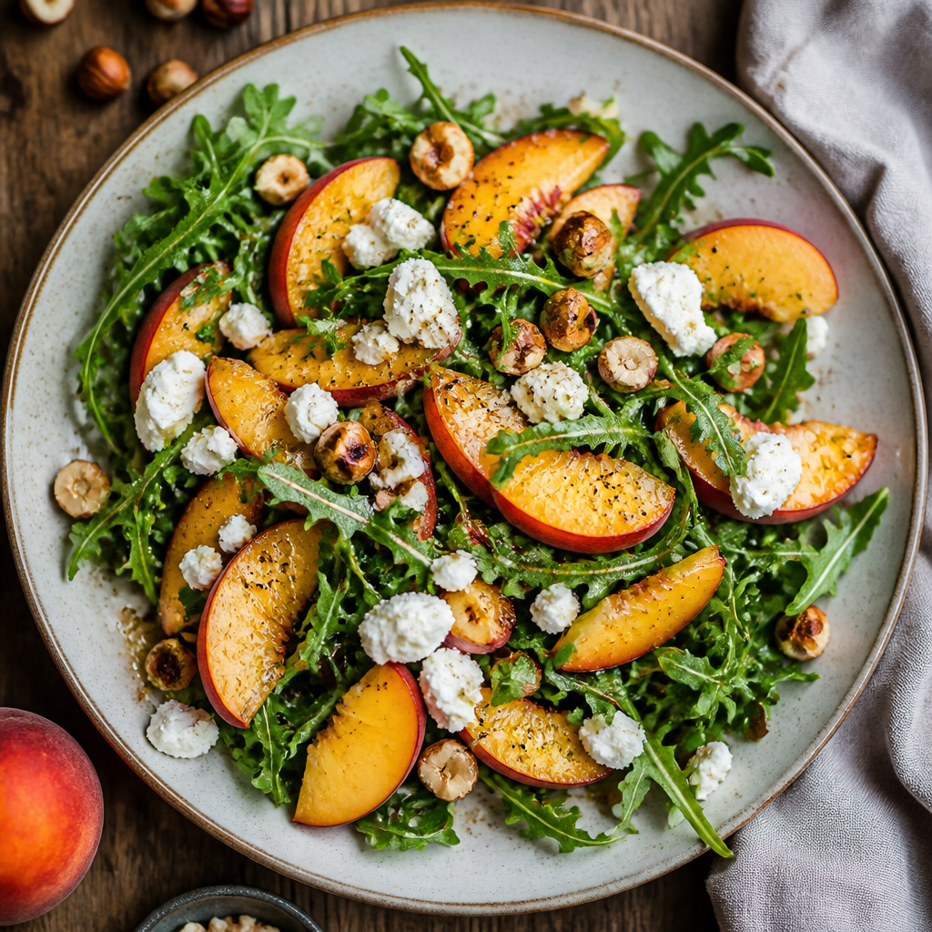 Peach Salad With Toasted Hazelnuts