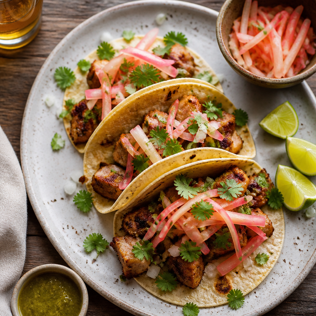 Pork Belly Tacos With Pickled Watermelon Rind