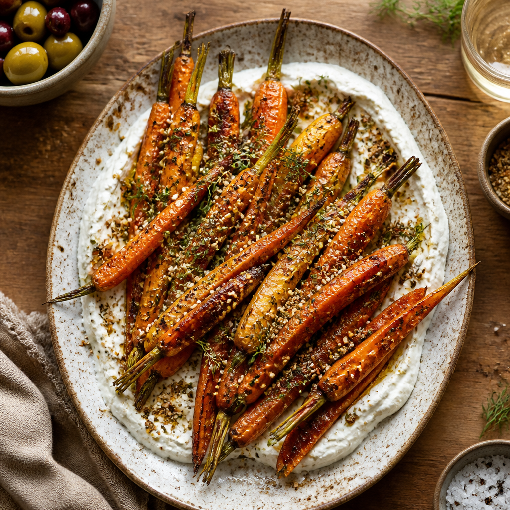 Roasted Carrots with Whipped Feta and Za'atar