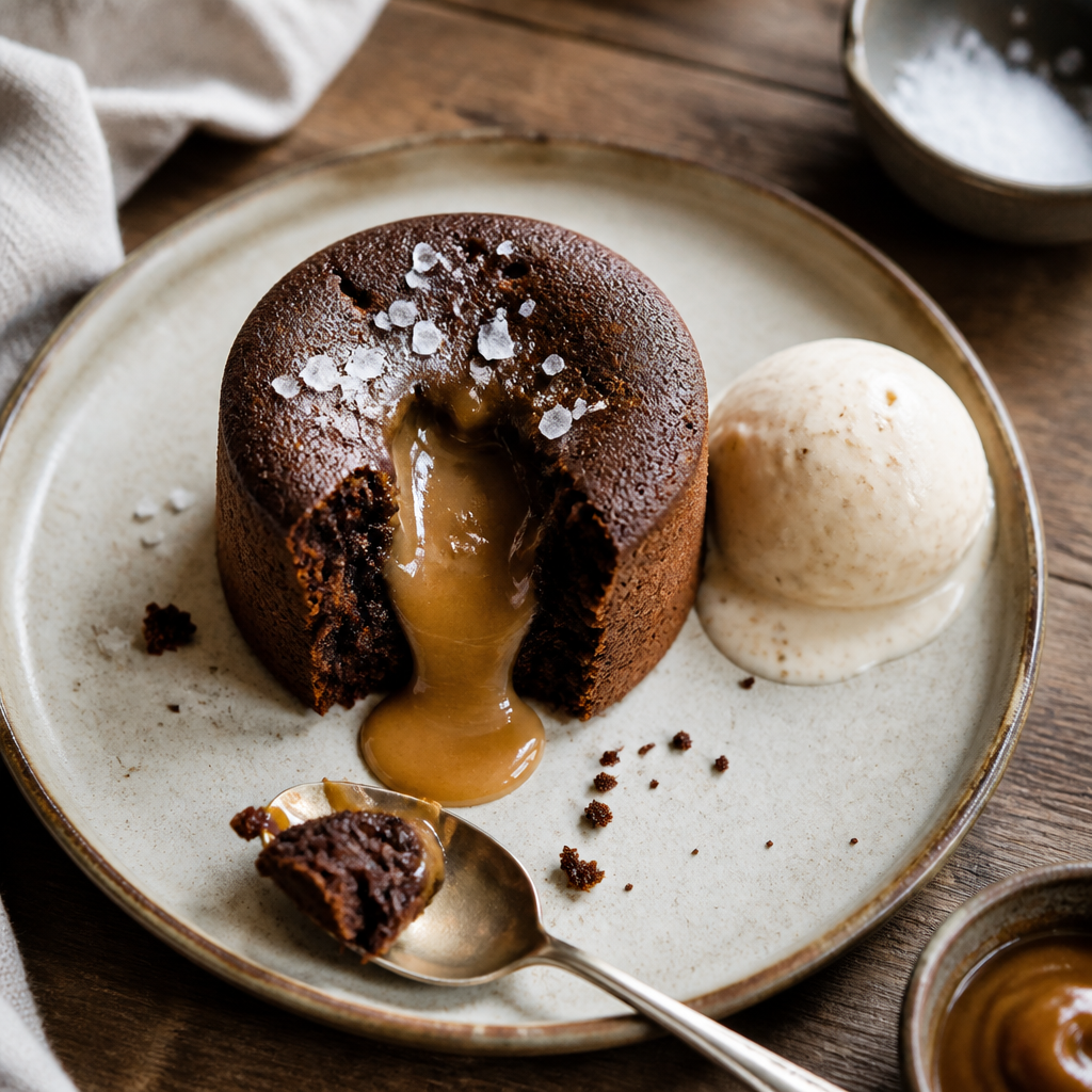 Salted Miso Caramel Lava Cakes