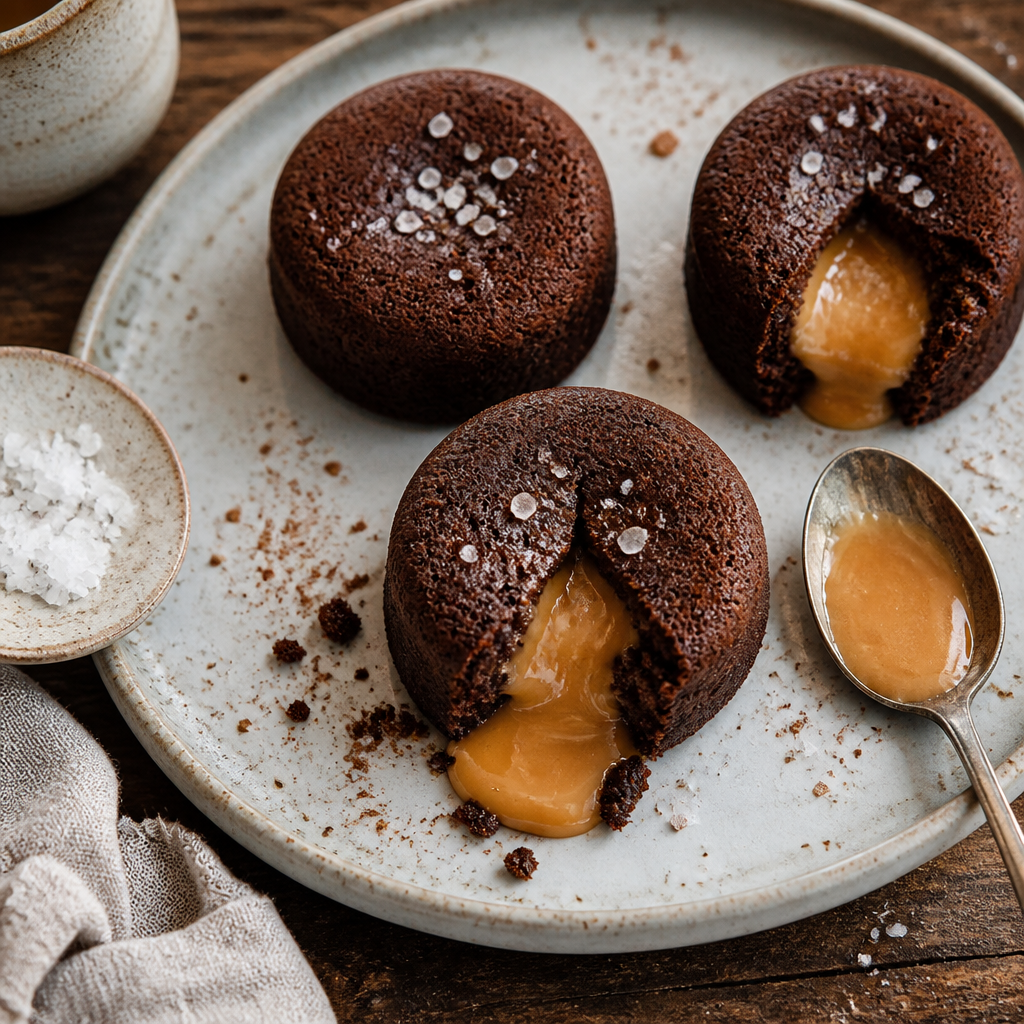 Salted Miso Caramel Lava Cakes