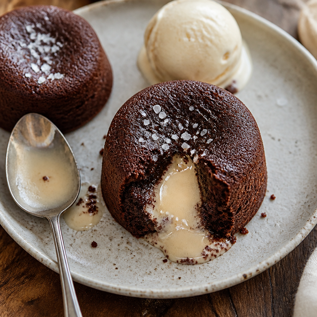Salted Miso Caramel Lava Cakes