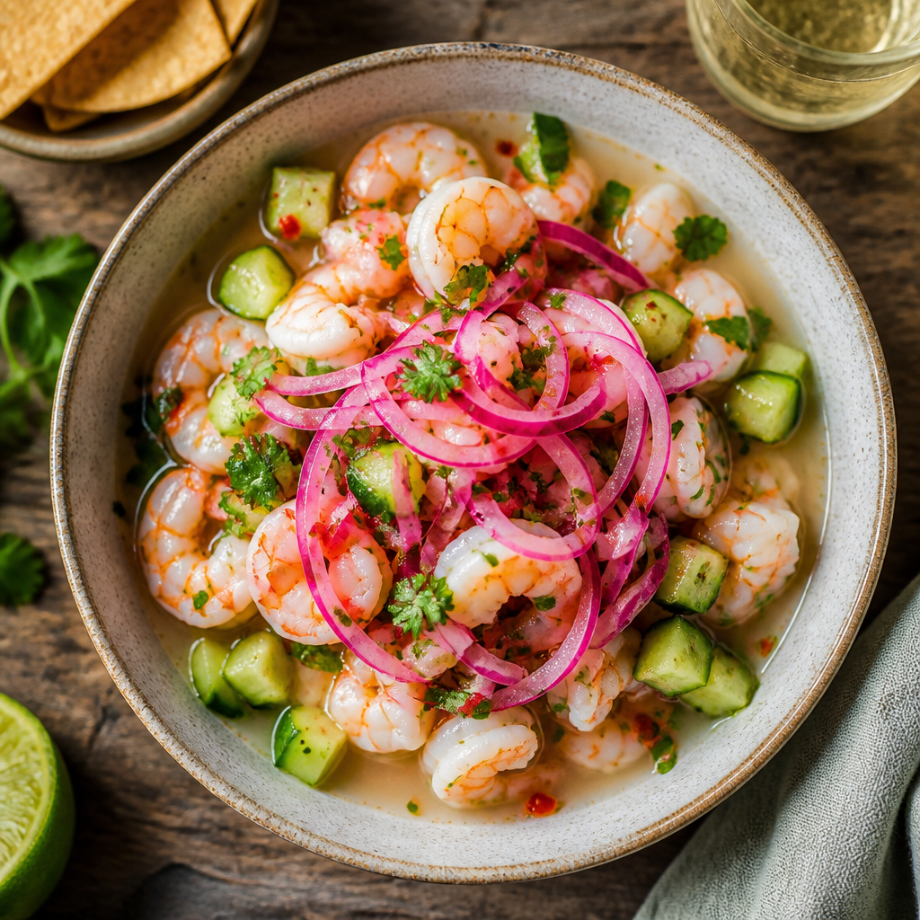 Shrimp Ceviche With Spicy Pickled Onions
