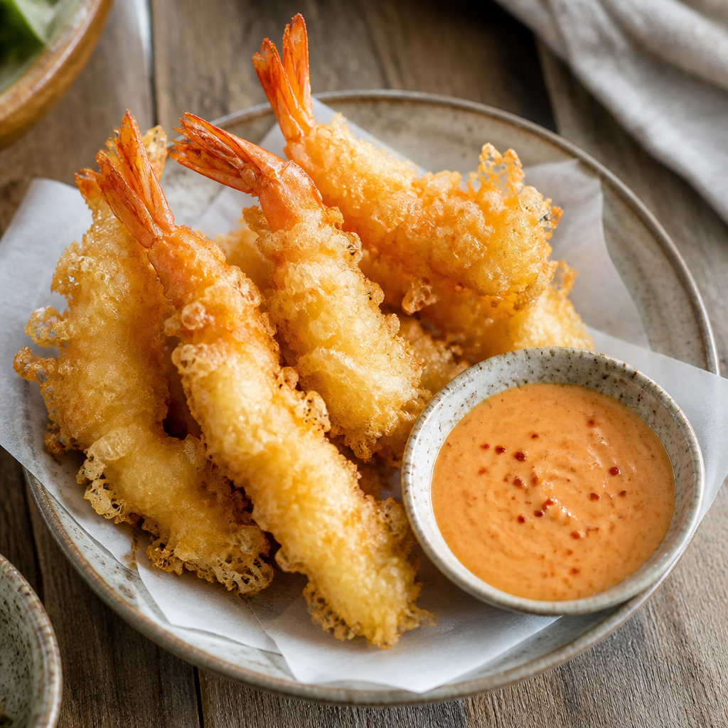 Shrimp Tempura With Spicy Mayo Dipping Sauce