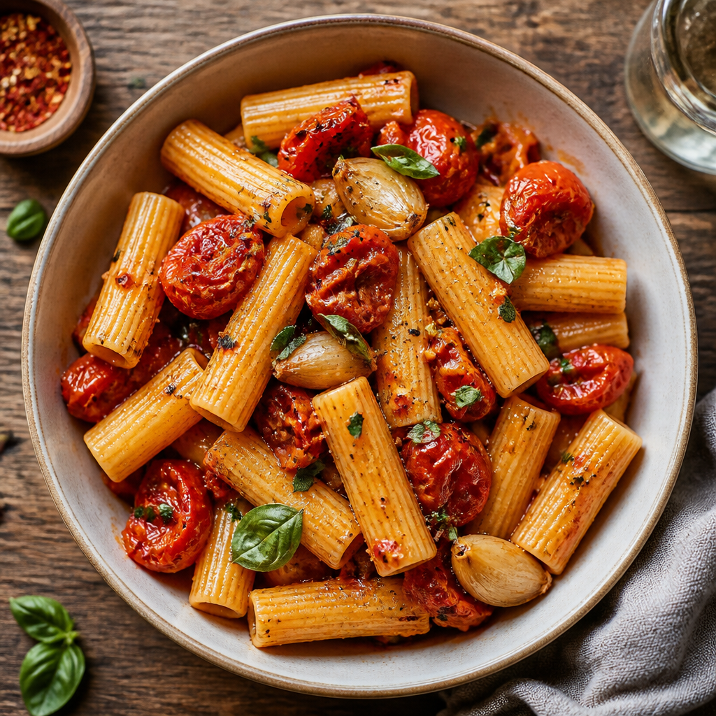 Slow-Roasted Tomato and Garlic Rigatoni