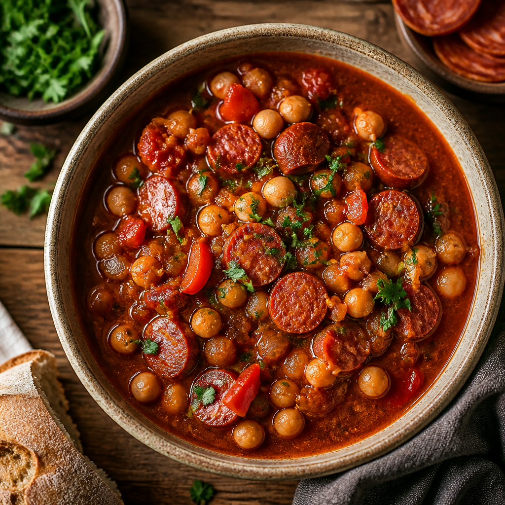 Smoked Paprika Chickpea and Chorizo Stew