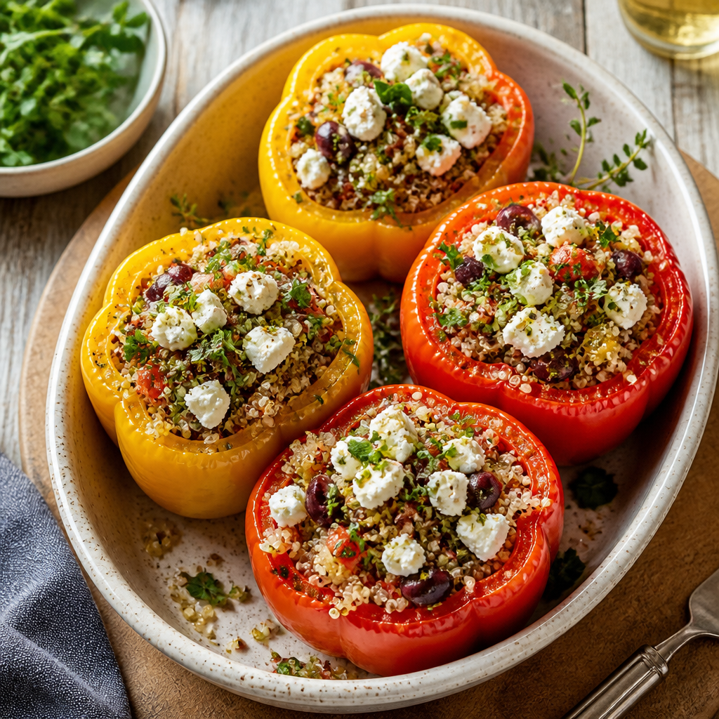 Stuffed Bell Peppers With Quinoa And Feta