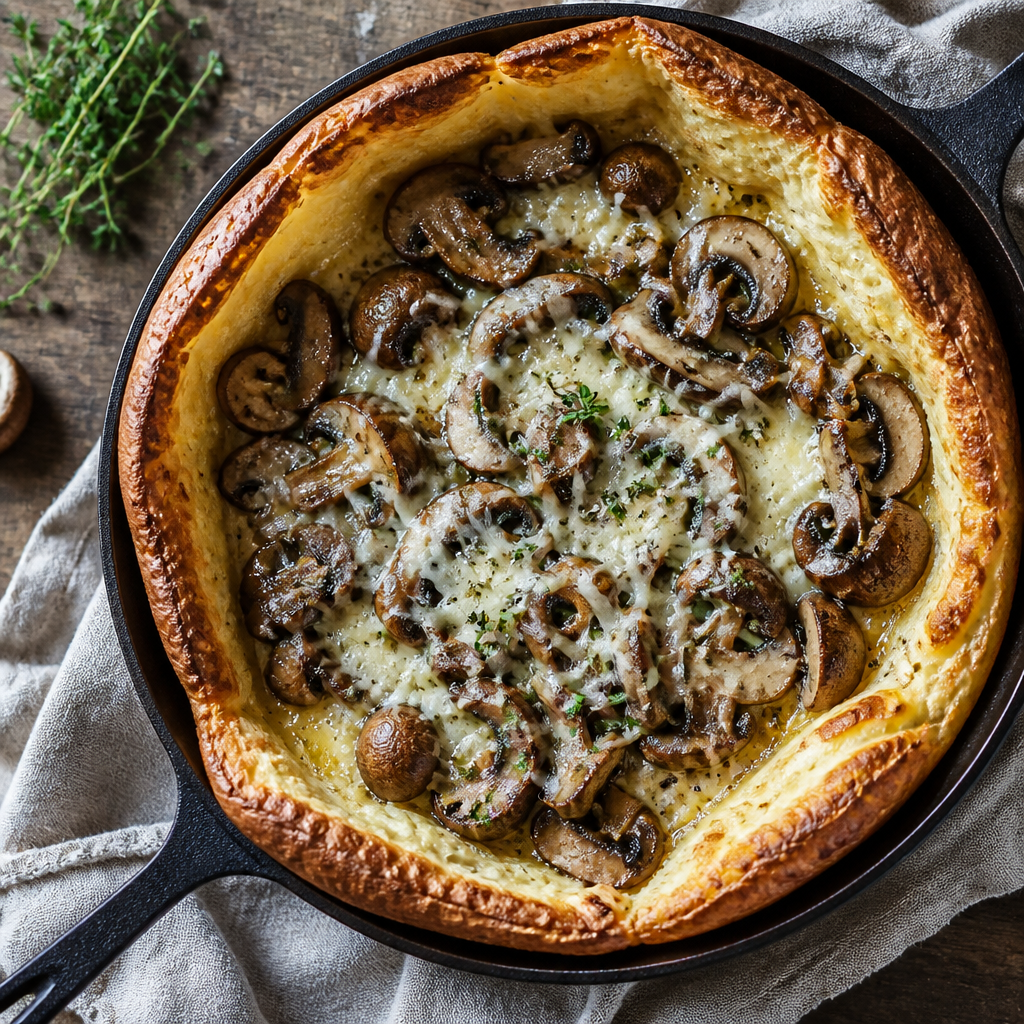 Truffled Mushroom and Gruyère Dutch Baby