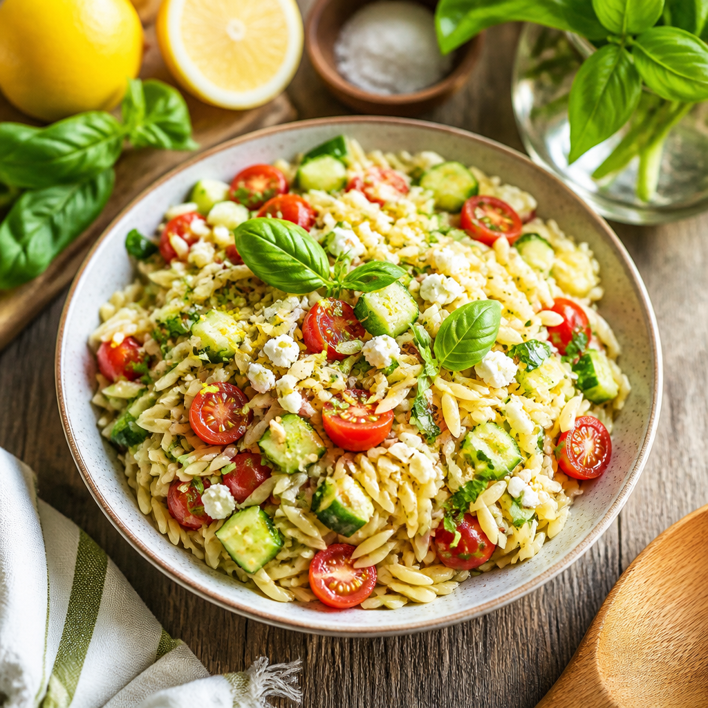 Zesty Italian Orzo Salad with Lemon and Basil
