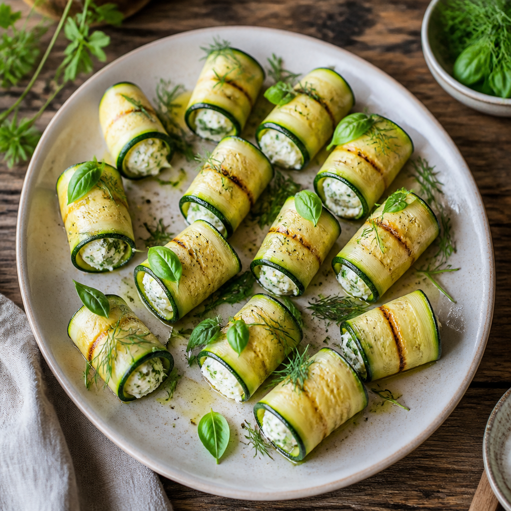Zucchini Involtini With Herbed Goat Cheese