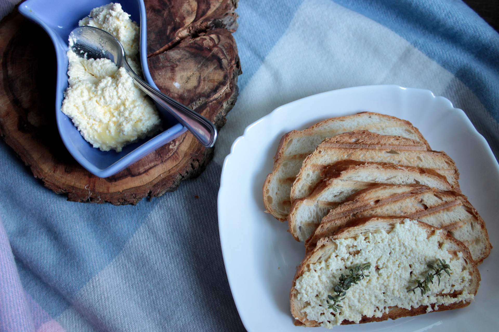Geothermal-Cooked Icelandic Bread with Sea Salt Butter — Bread served and photographed from above