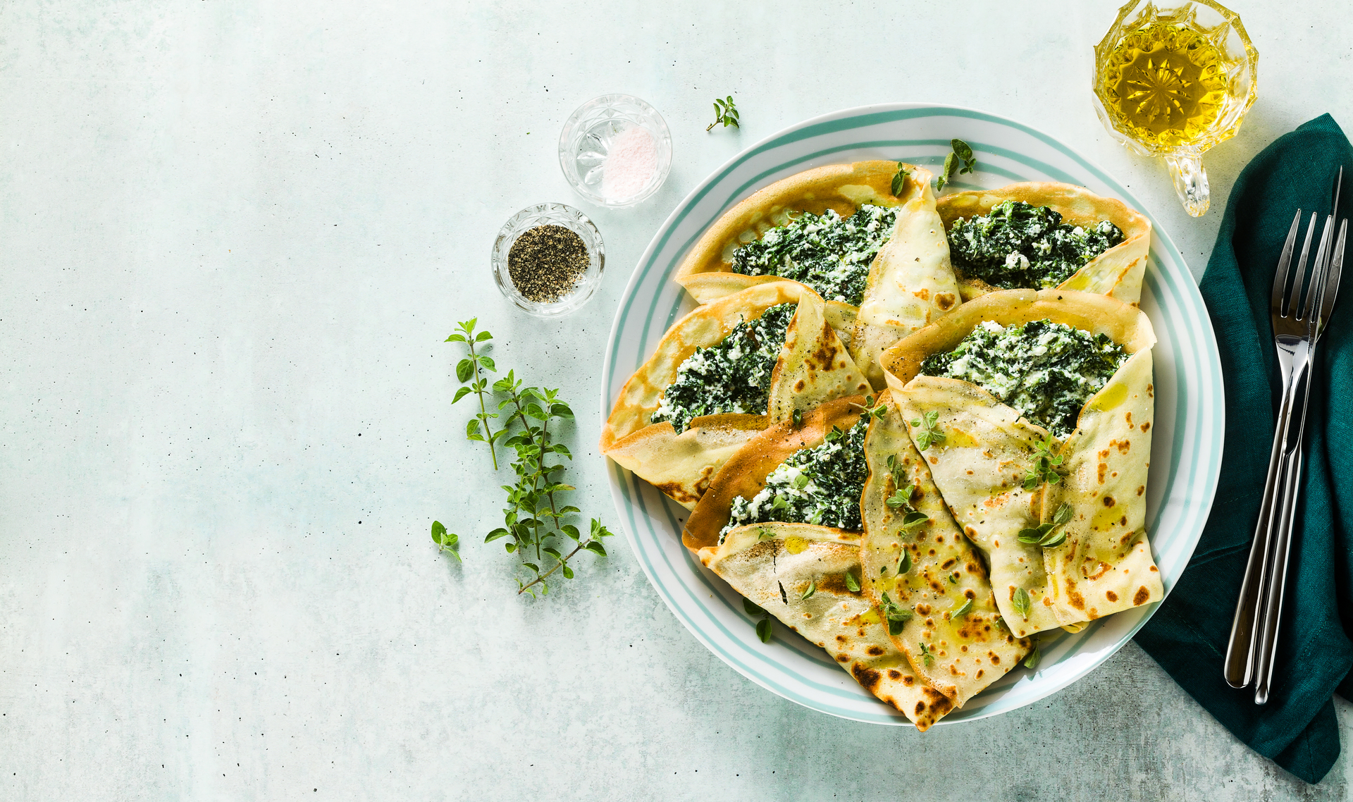 Herbaceous Turkish Borek with Fresh Spinach and Feta