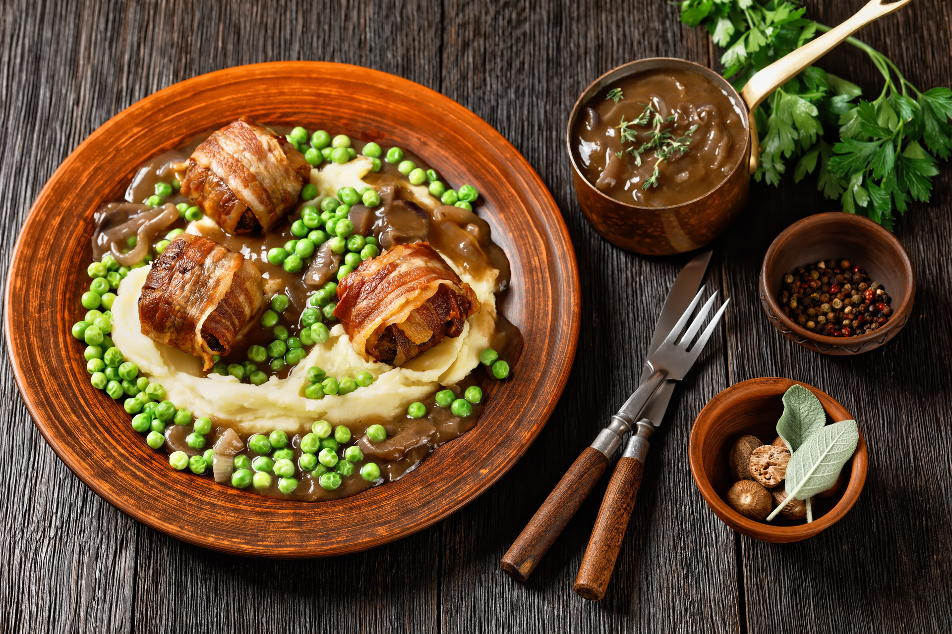 Icelandic Hangikjöt with Peas and Bechamel Sauce