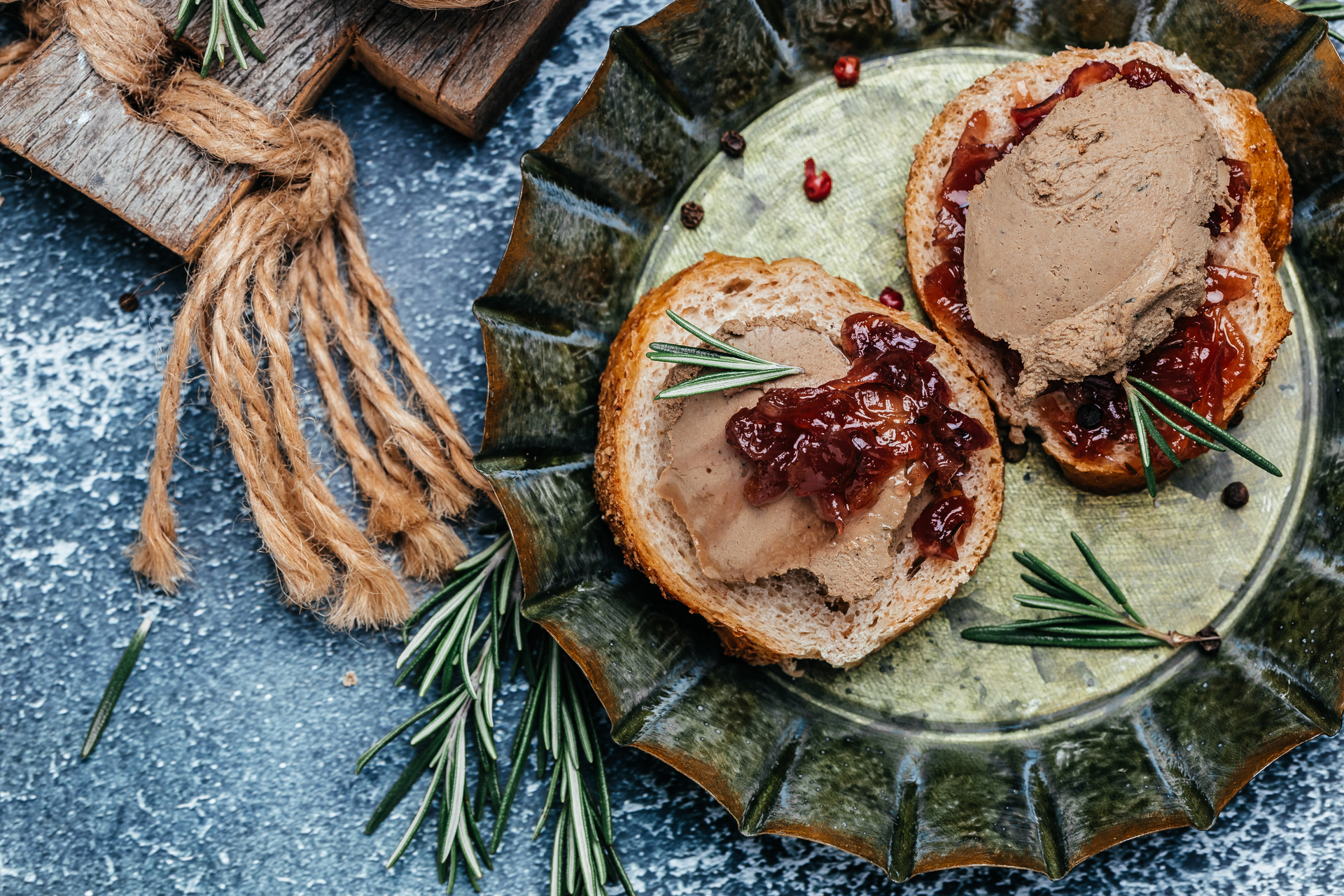 Overhead flat-lay of all ingredients for Icelandic Rye Bread Ice Cream with Caramel Swirl laid out on a kitchen surface.