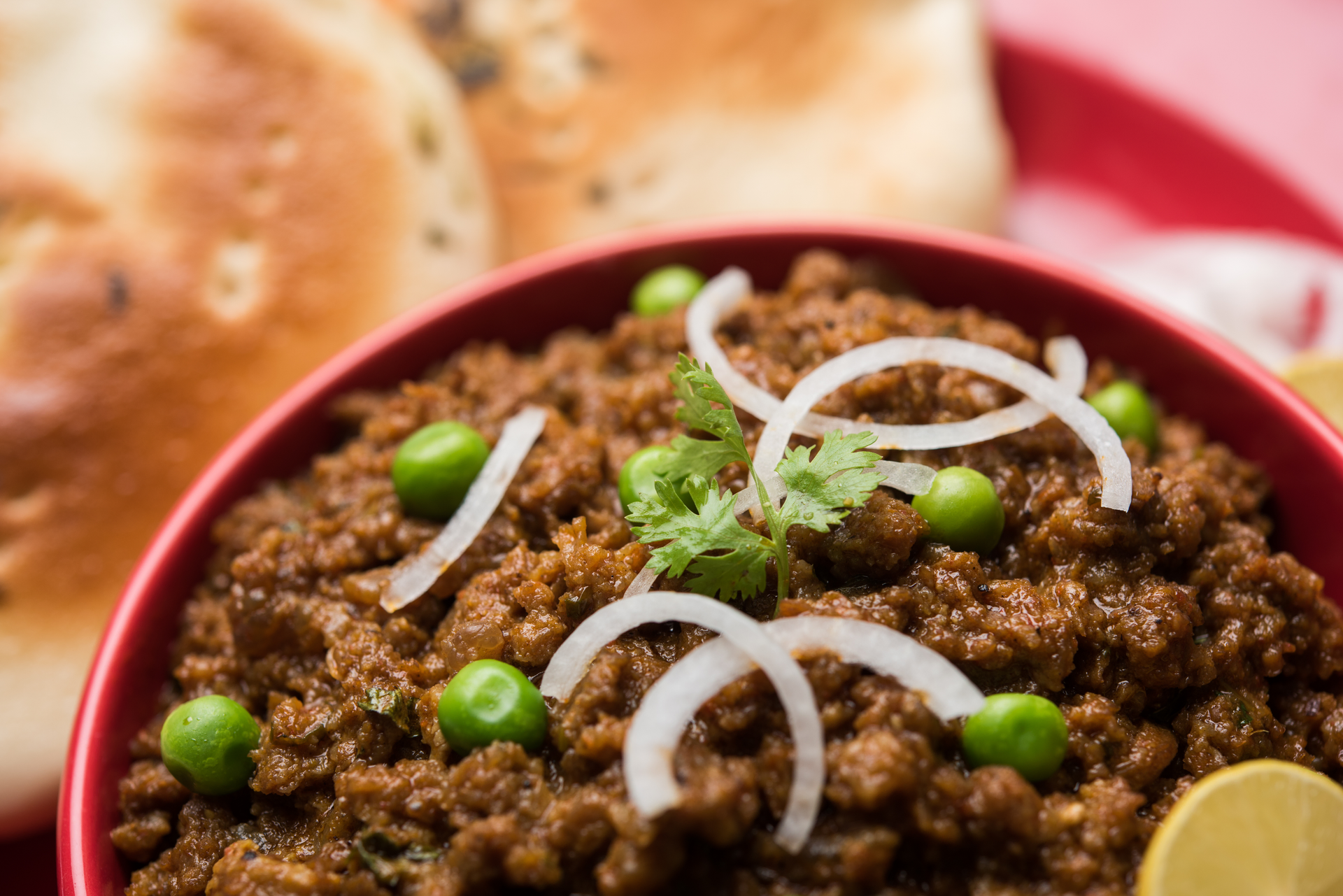 Indian Keema Pav with Spiced Minced Meat
