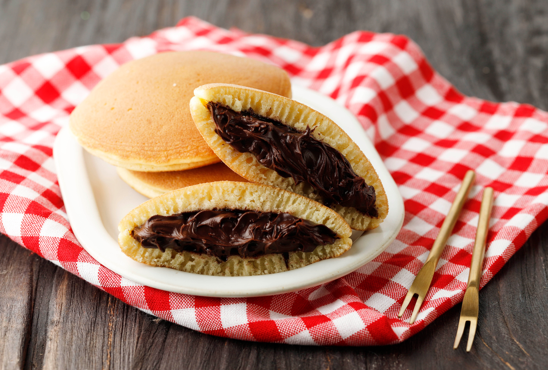 Indonesian Martabak Manis with Pandan and Chocolate Filling