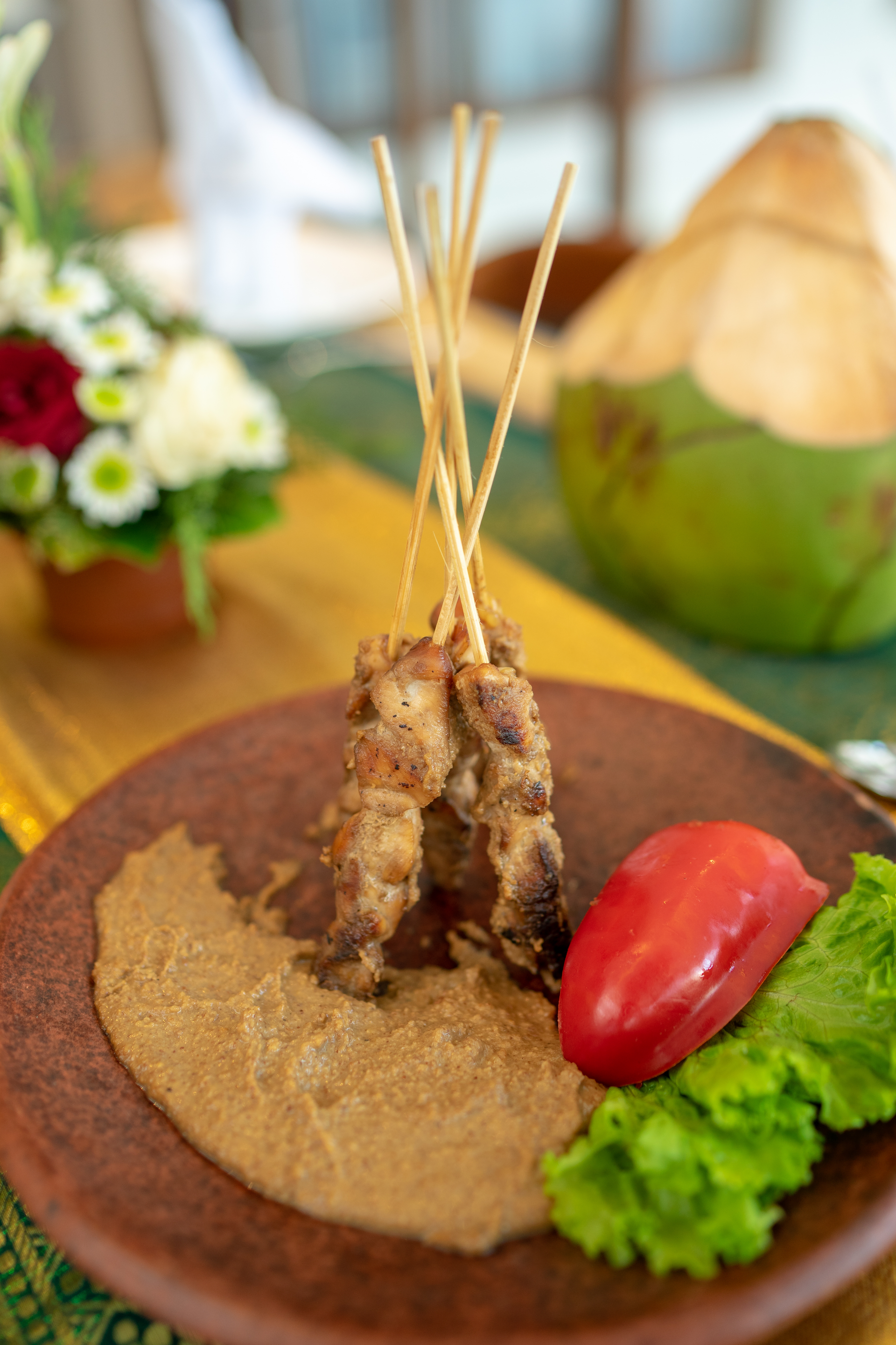 Indonesian Satay Ayam with Spicy Peanut Sauce