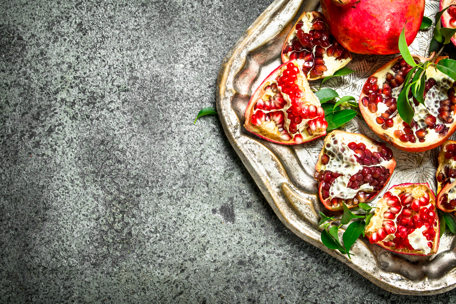 Italian Feta and Pomegranate Bruschetta with Mint Infusion