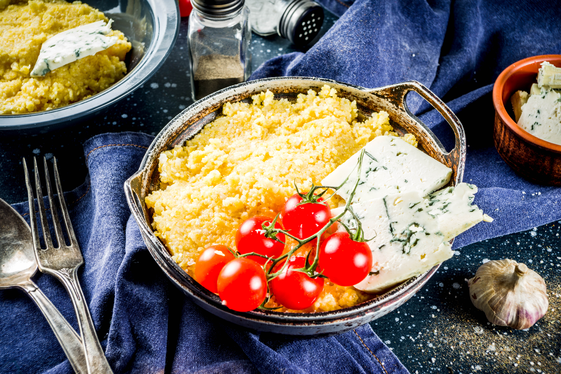 Italian Frico with Montasio Cheese and Potatoes — Snack served and photographed from above