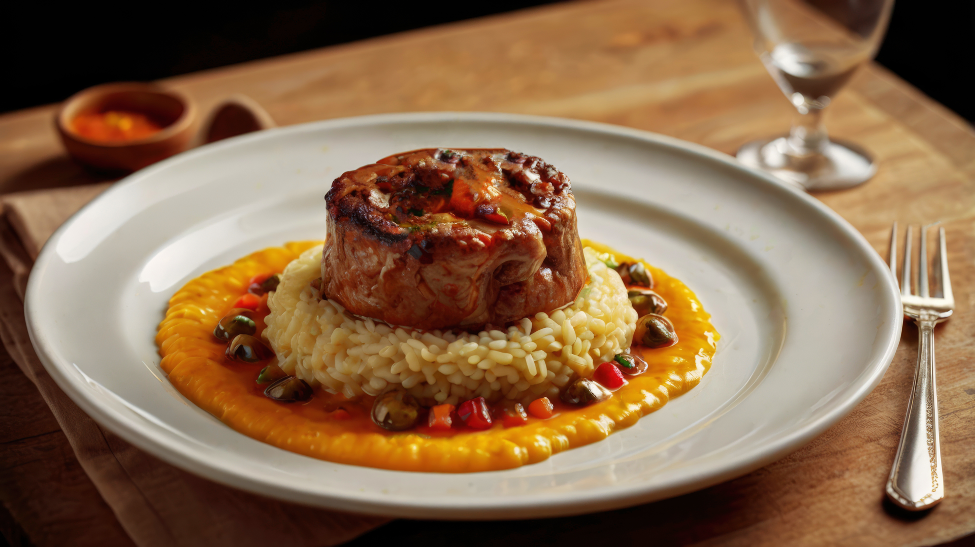 Italian Osso Buco with Saffron Risotto