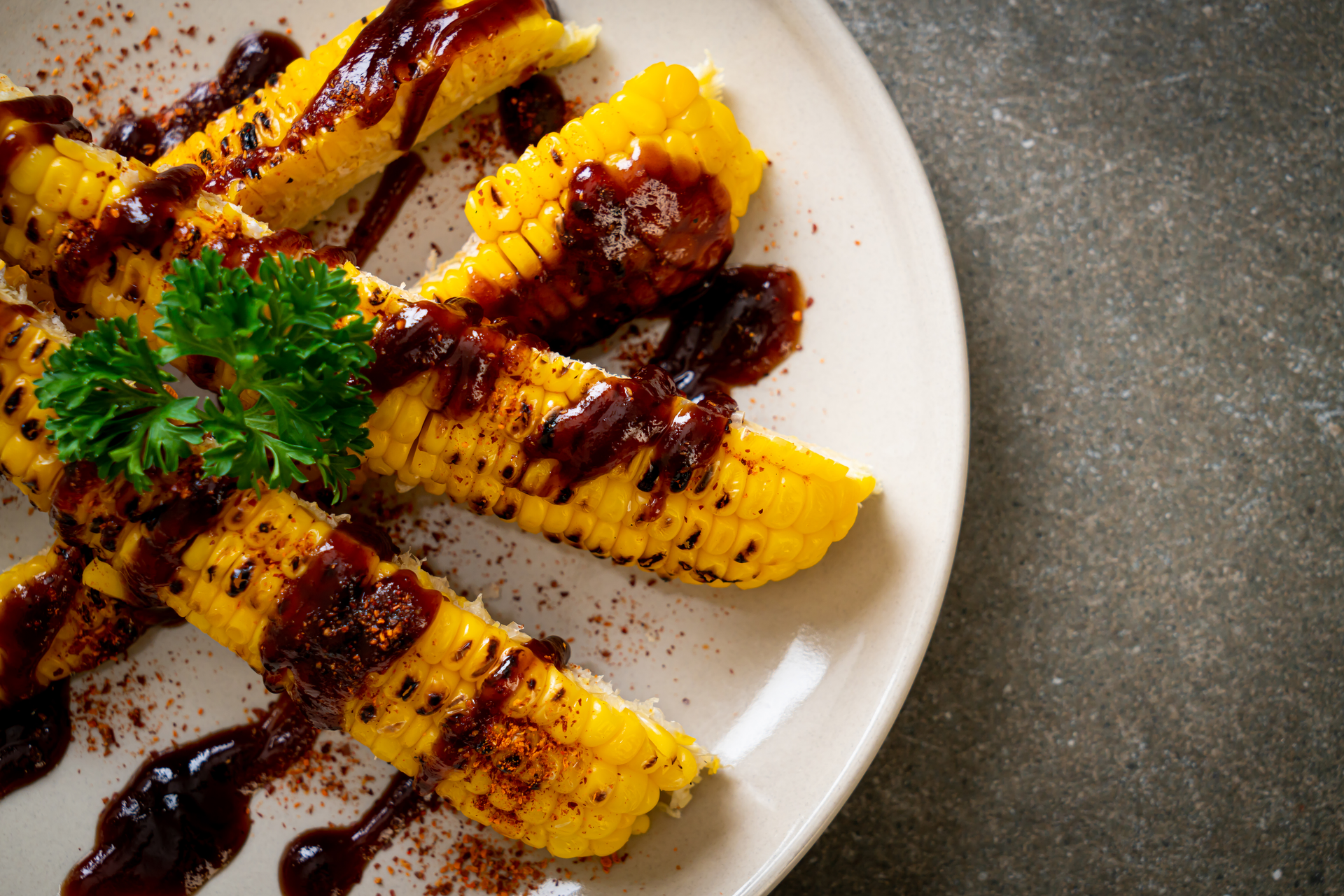 Jamaican Mango Jerk Tofu with Pineapple and Scotch Bonnet Glaze — Main Course served and photographed from above