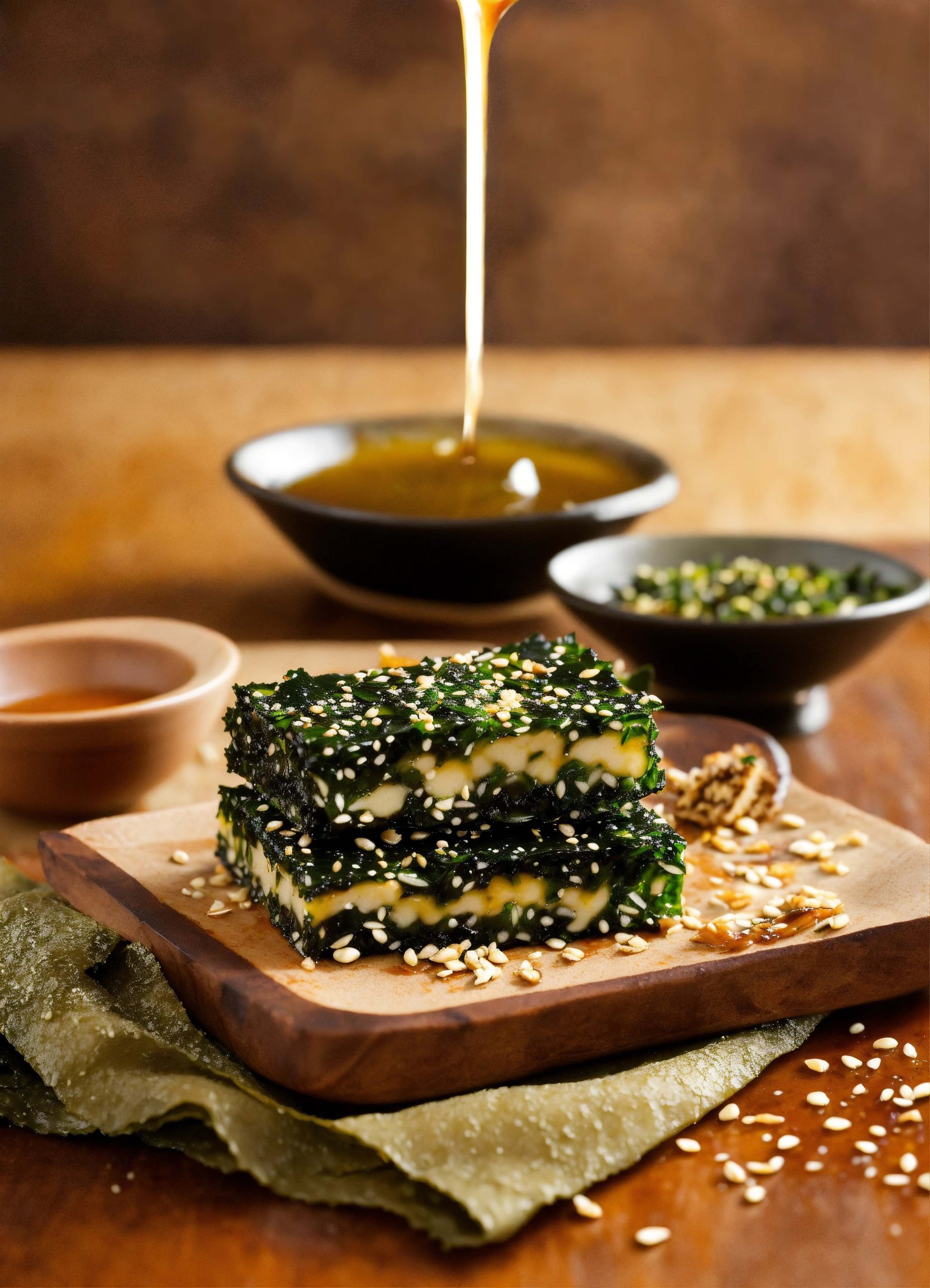 Overhead flat-lay of all ingredients for Japanese Matcha and Miso Glazed Carrots with Sesame Seeds laid out on a kitchen surface.