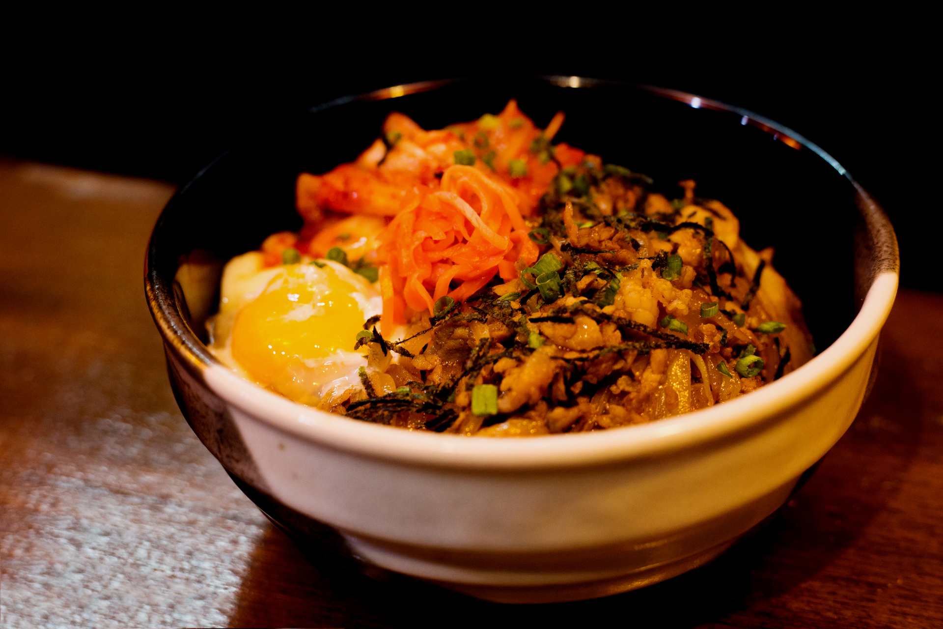 Korean Bibim Naengmyeon — Main Course served and photographed from above