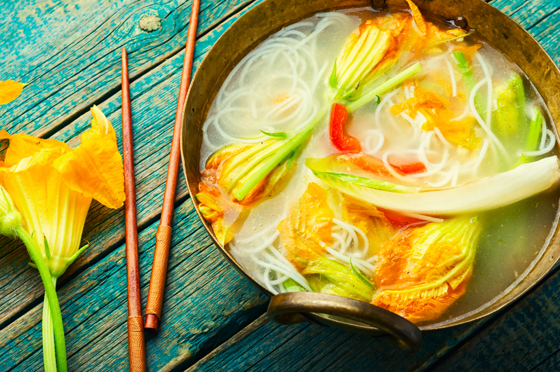 Lemon-Basil Vietnamese Pho with Herb-Infused Broth
