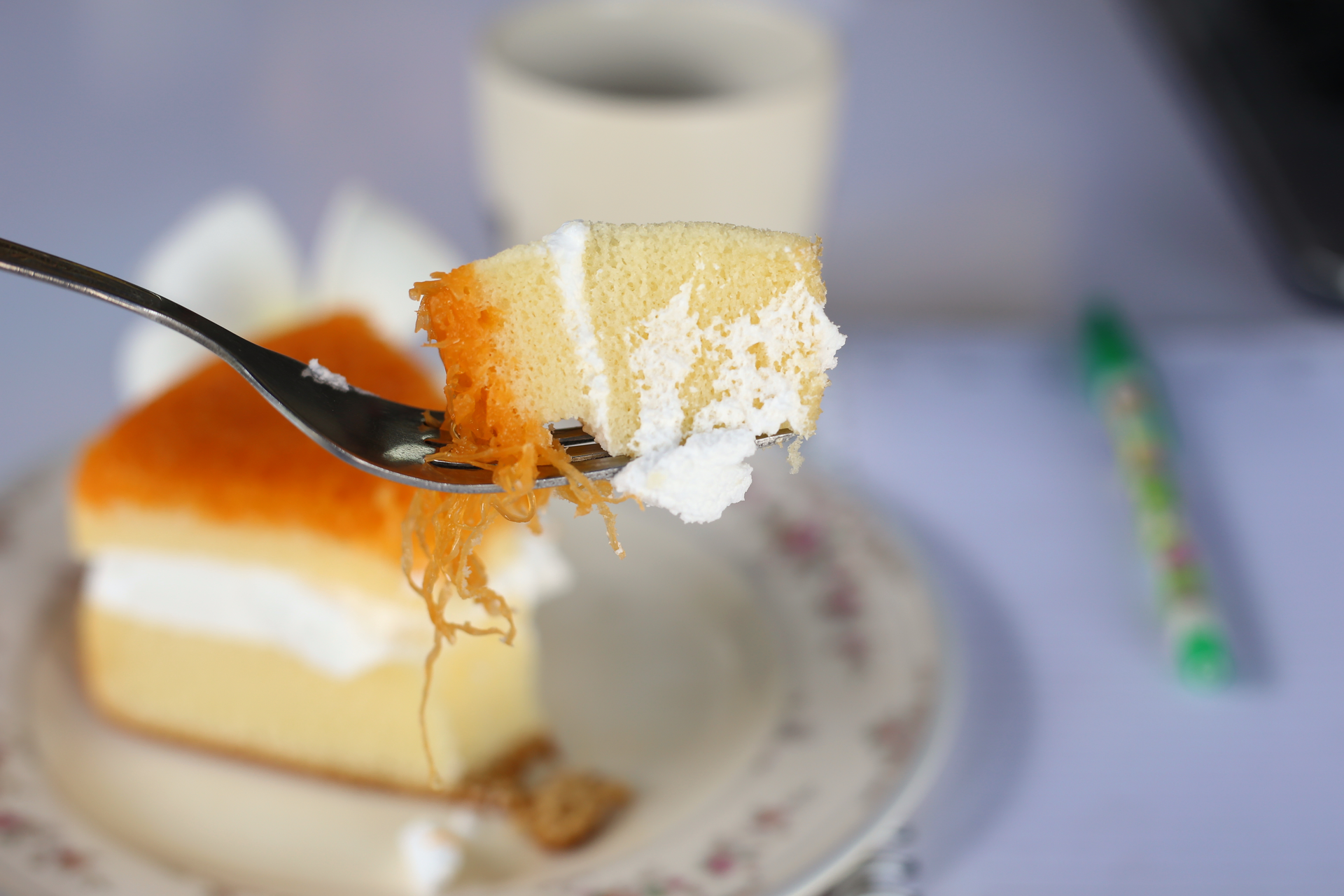 Overhead flat-lay of all ingredients for Luscious Puerto Rican Tres Leches Cake with Rum Glaze laid out on a kitchen surface.