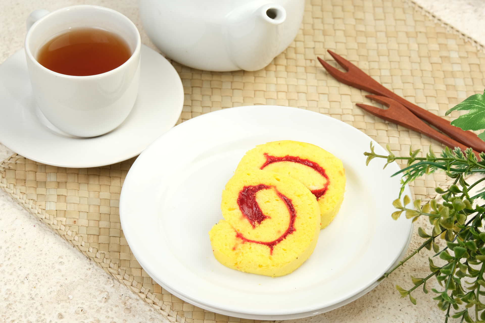 Overhead flat-lay of all ingredients for Luscious Taiwanese Pineapple Cake with Red Bean Paste laid out on a kitchen surface.