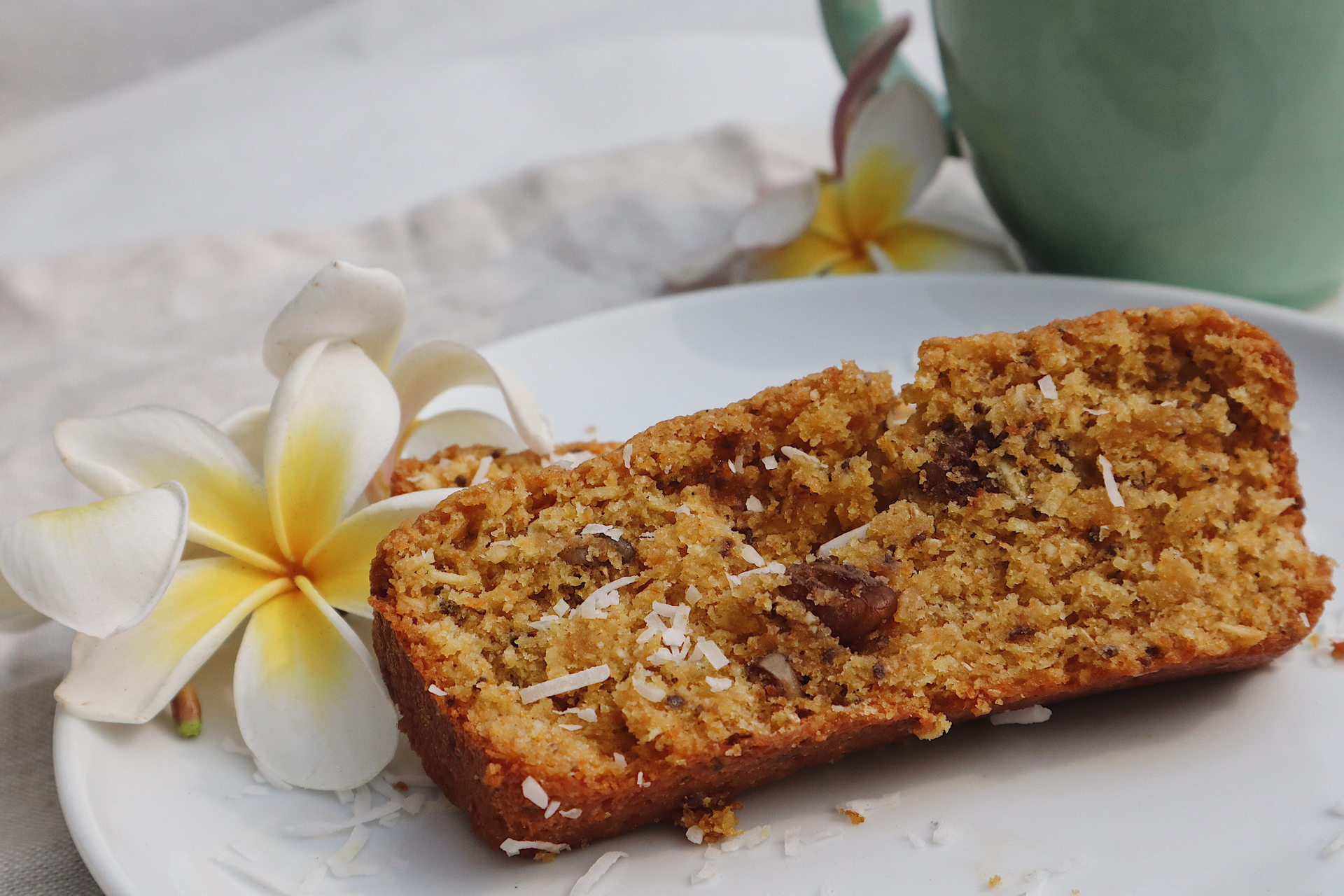 Lush Caribbean Pineapple Bread with Rum-Soaked Raisins — Dessert served and photographed from above