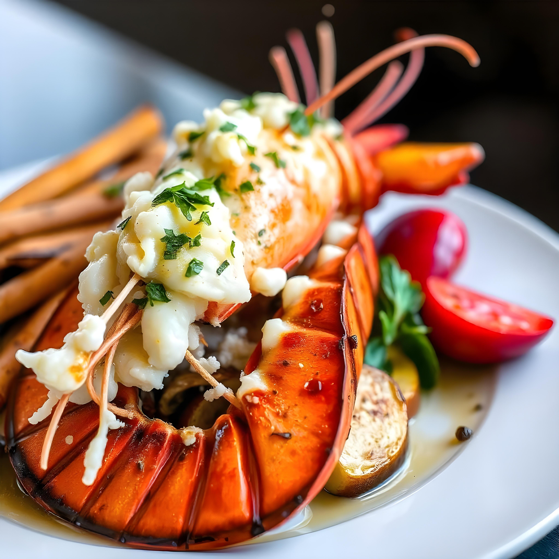 Overhead flat-lay of all ingredients for Luxurious French Lobster Thermidor with Gruyère Crust laid out on a kitchen surface.