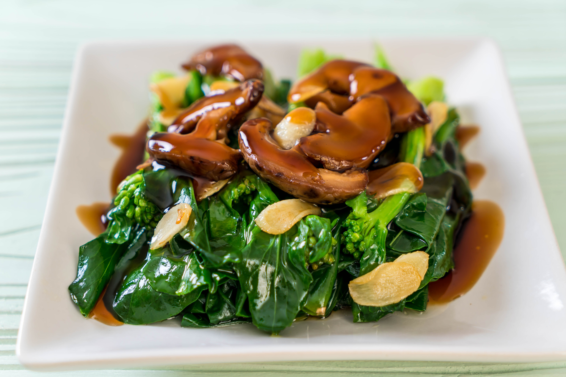 Mandarin Caramel Pork with Crispy Water Spinach