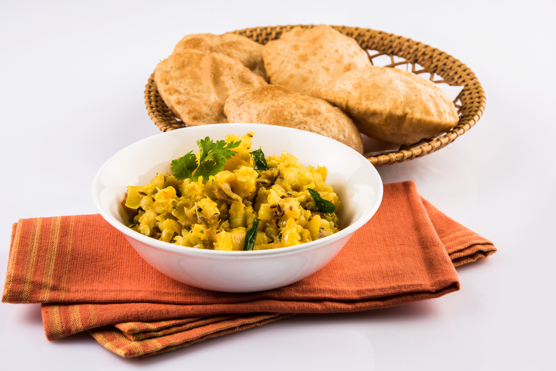 Mauritian Dholl Puri with Curried Split Peas — Main Course served and photographed from above