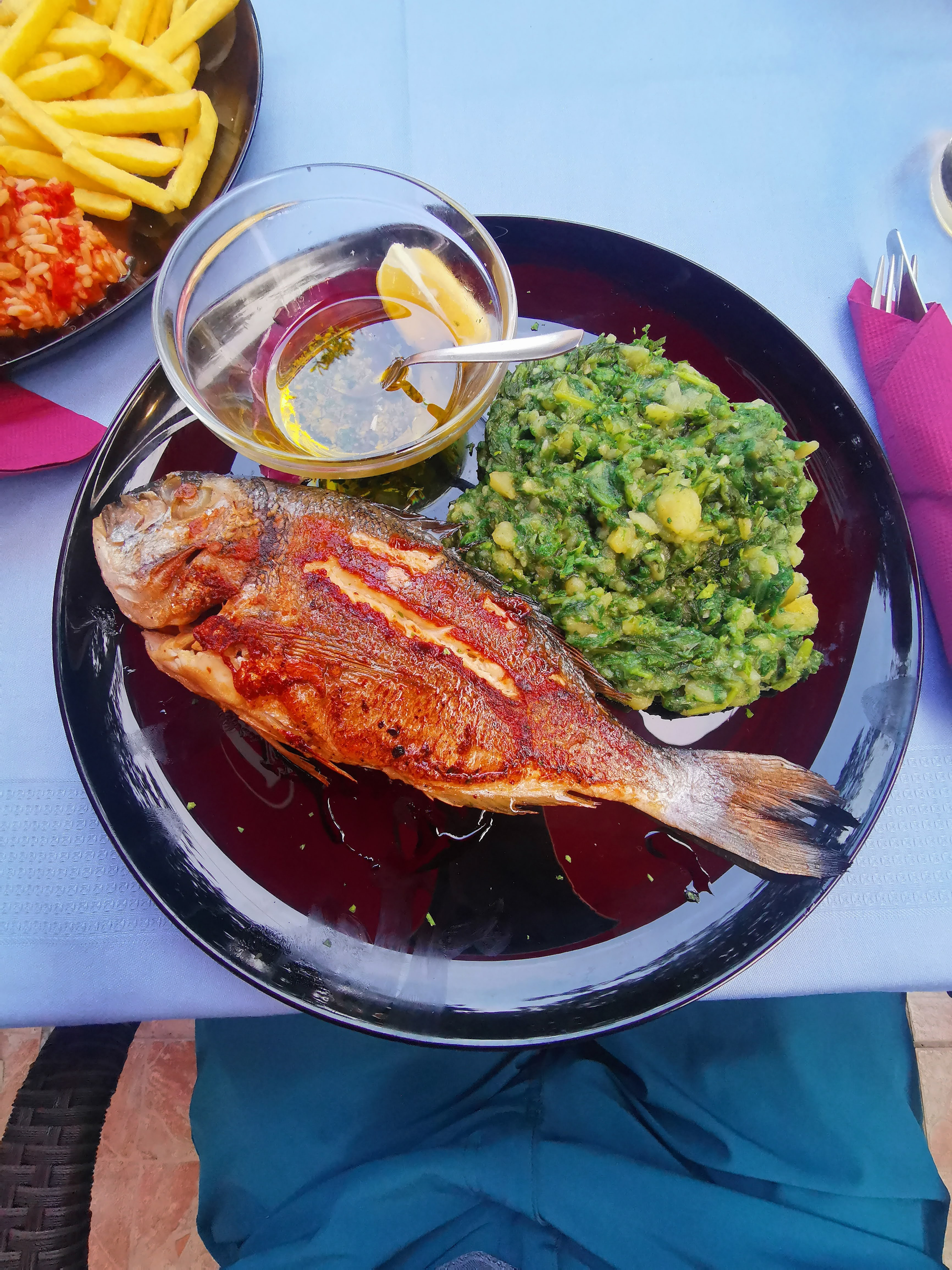 Mchuzi wa Samaki — Main Course served and photographed from above