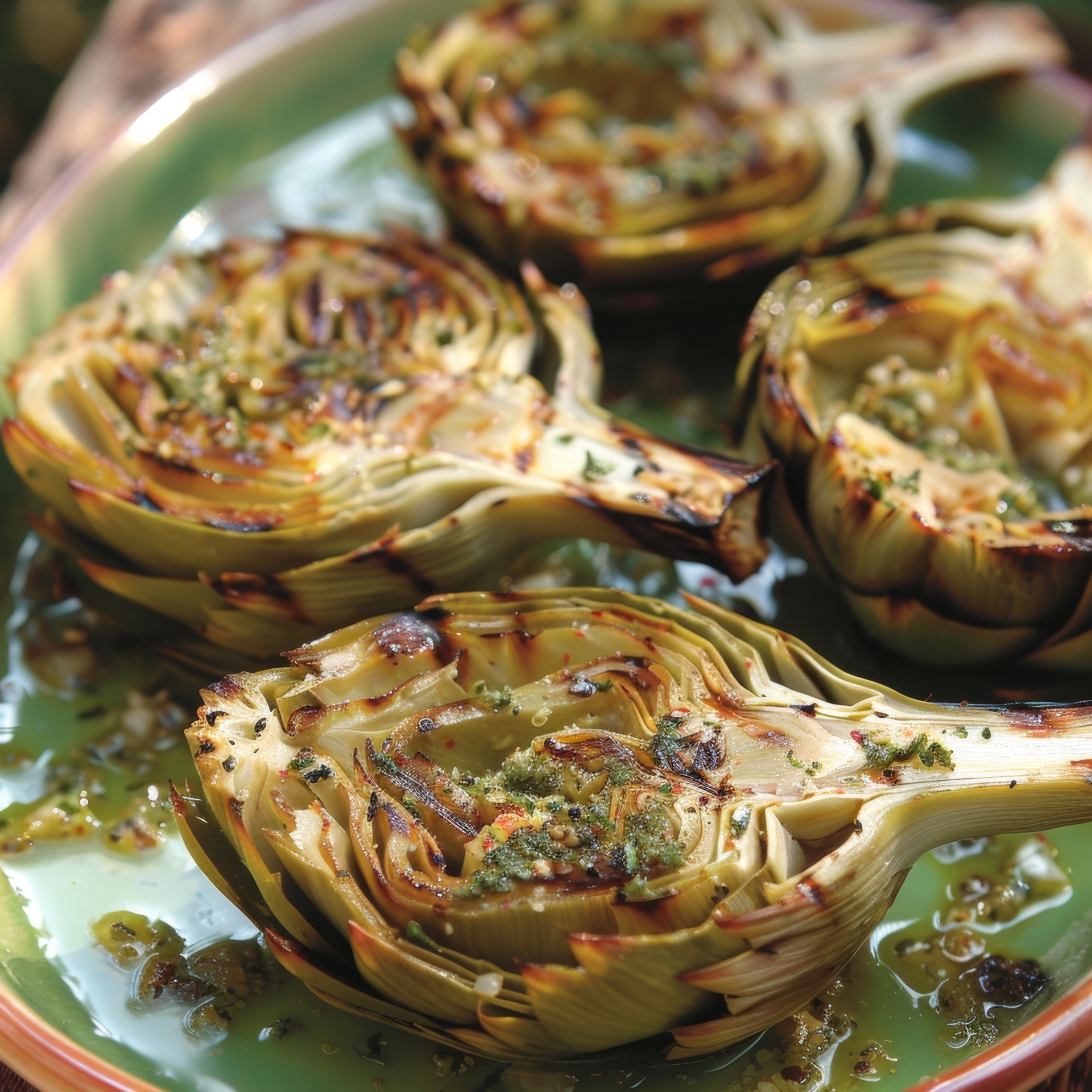 Mediterranean Artichoke and Herb Stuffed Bread with Olive Oil Drizzle