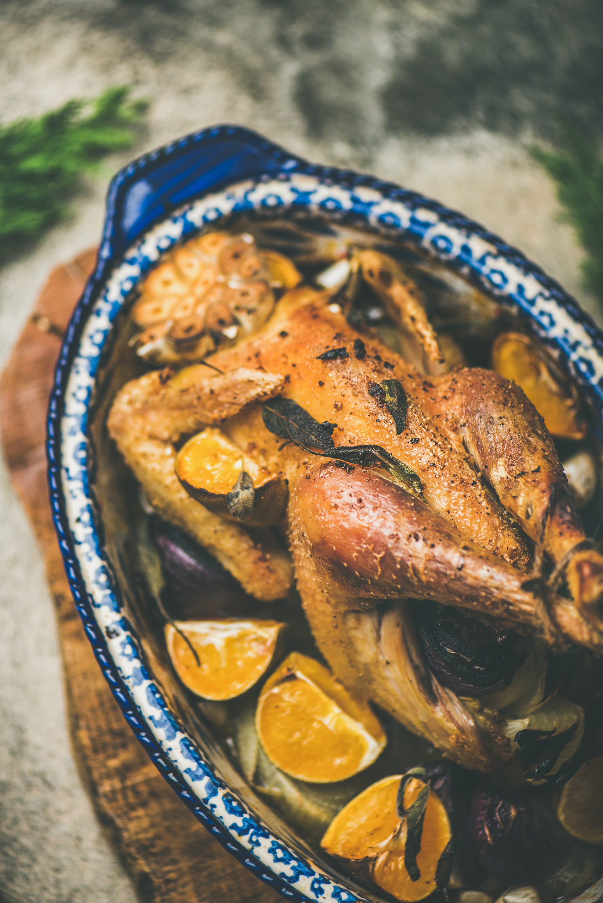 Moroccan Chicken Tagine — Main Course served and photographed from above