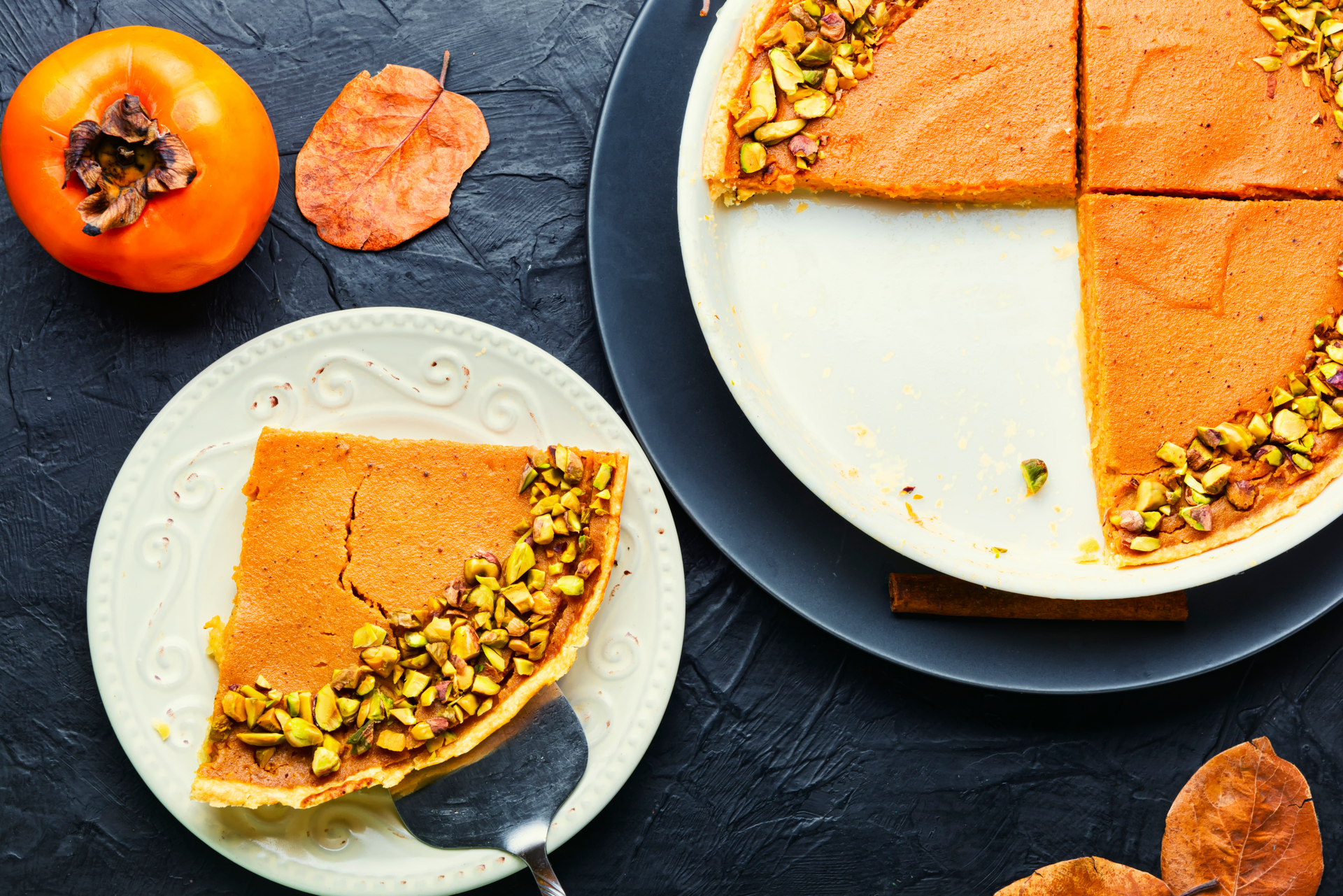 Overhead flat-lay of all ingredients for Moroccan Harira Pie with Phyllo and Toasted Almonds laid out on a kitchen surface.