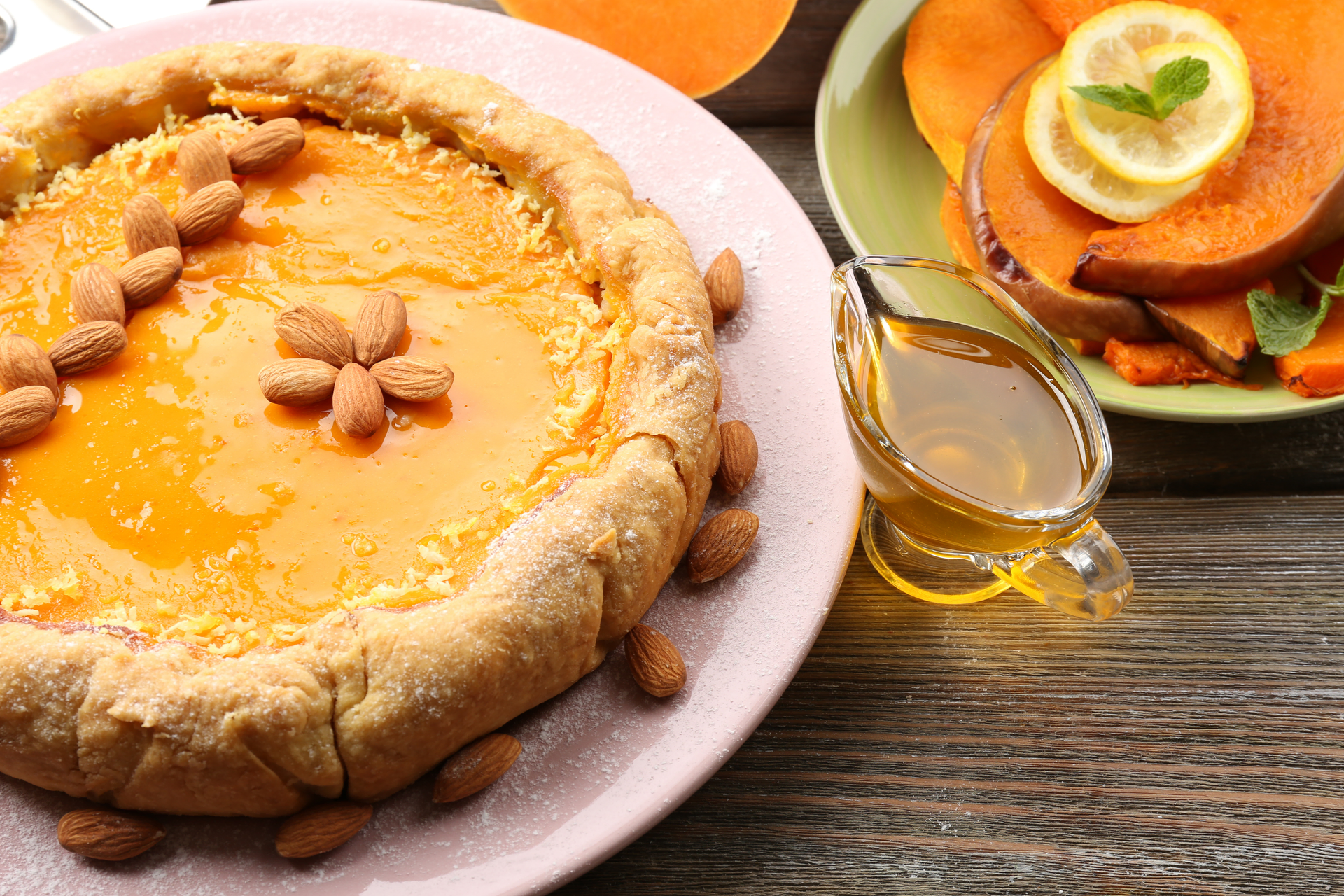 Moroccan Orange Blossom Cake with Almond Buttercream — Dessert served and photographed from above