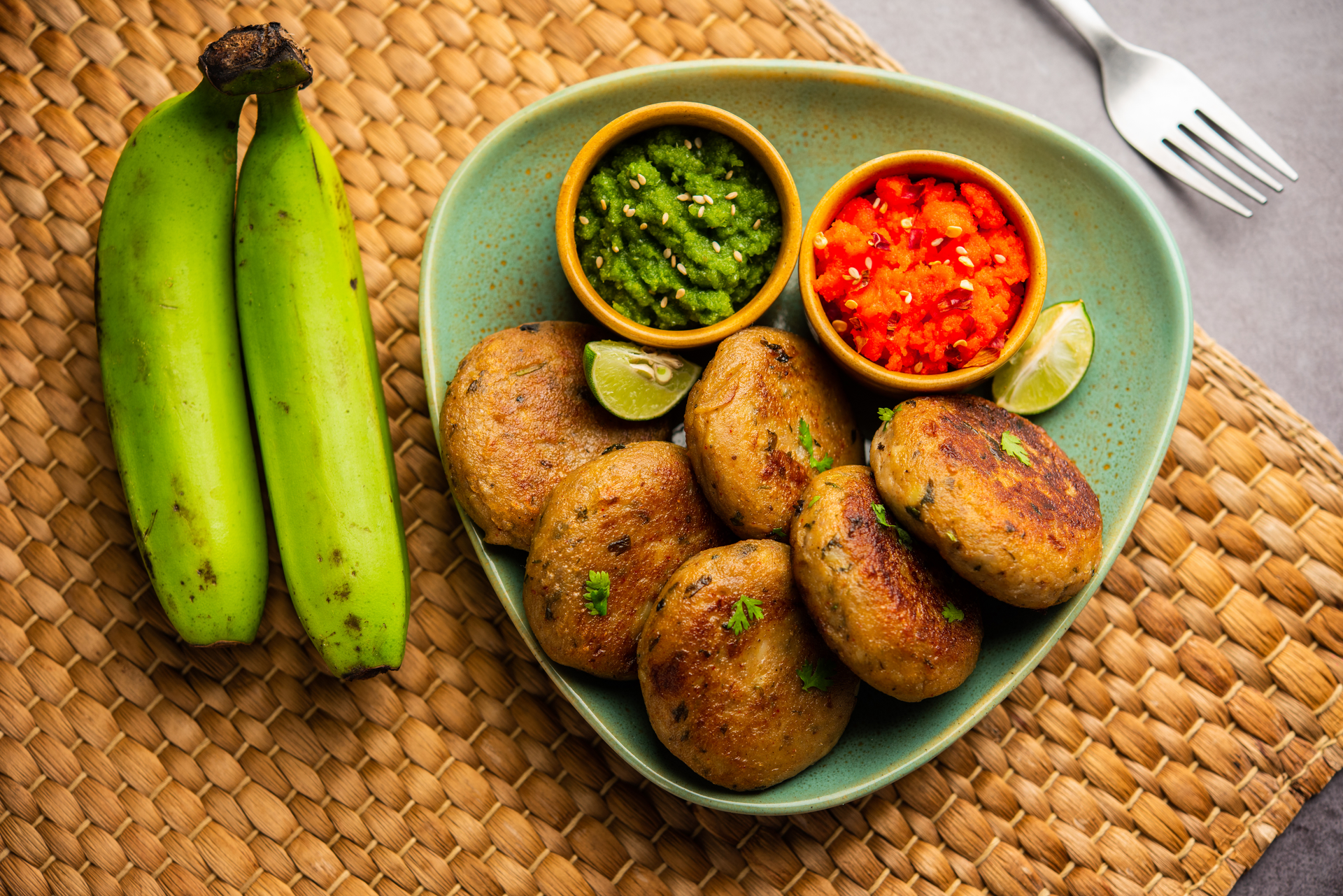 Nigerian Akara with Black-Eyed Peas and Scotch Bonnet — Breakfast served and photographed from above