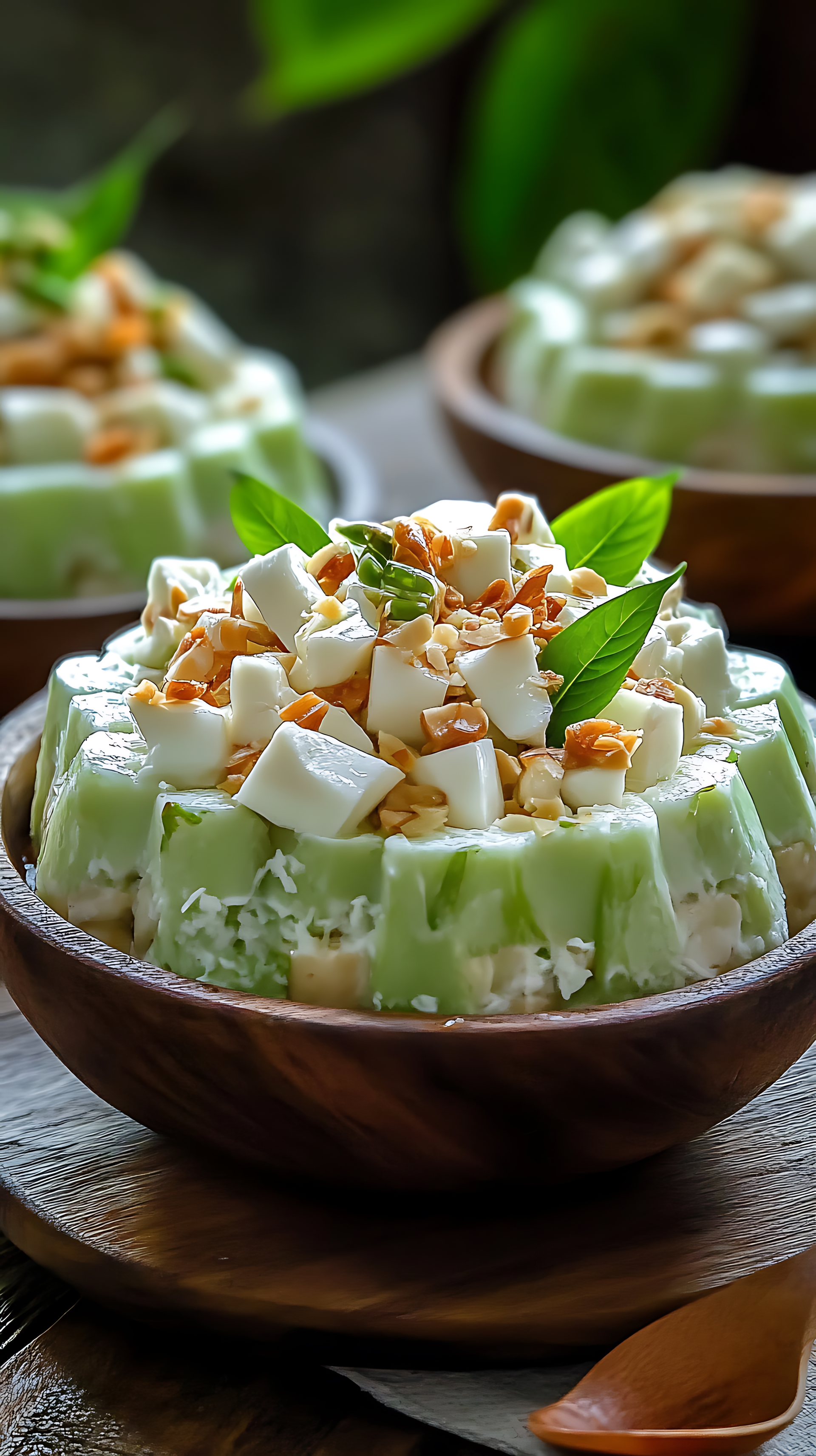 Overhead flat-lay of all ingredients for Peruvian Avocado Queso Fresco Pudding with Cancha laid out on a kitchen surface.