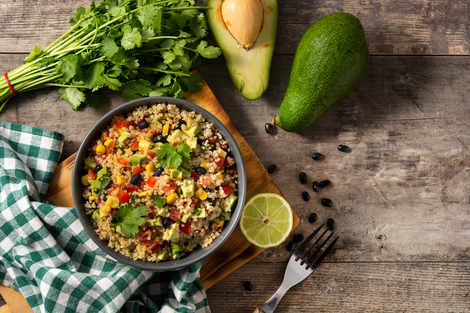 Peruvian Quinoa Salad with Roasted Corn and Avocado
