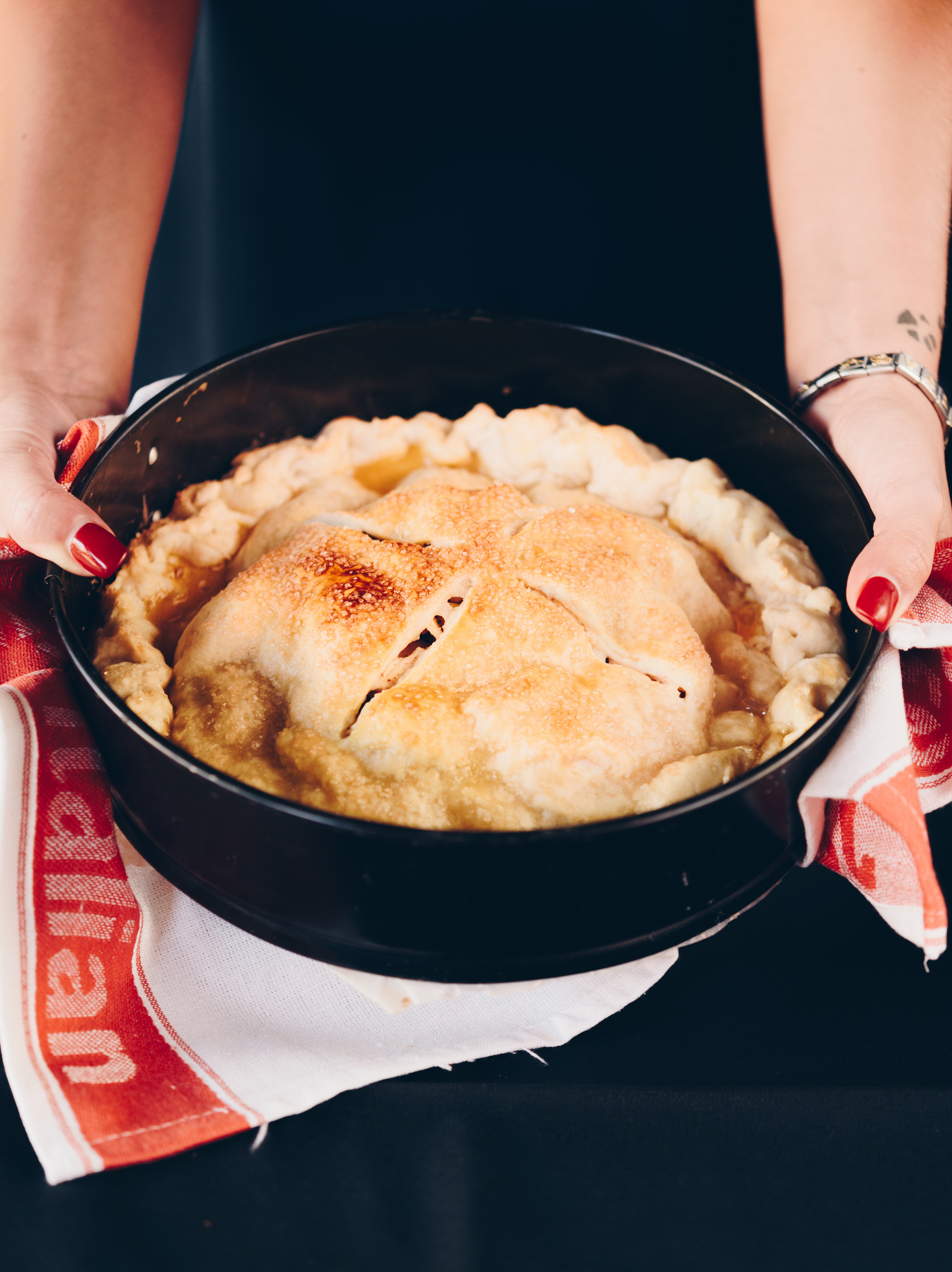 Rich Canadian Tourtière with Pork and Veal — Main Course served and photographed from above