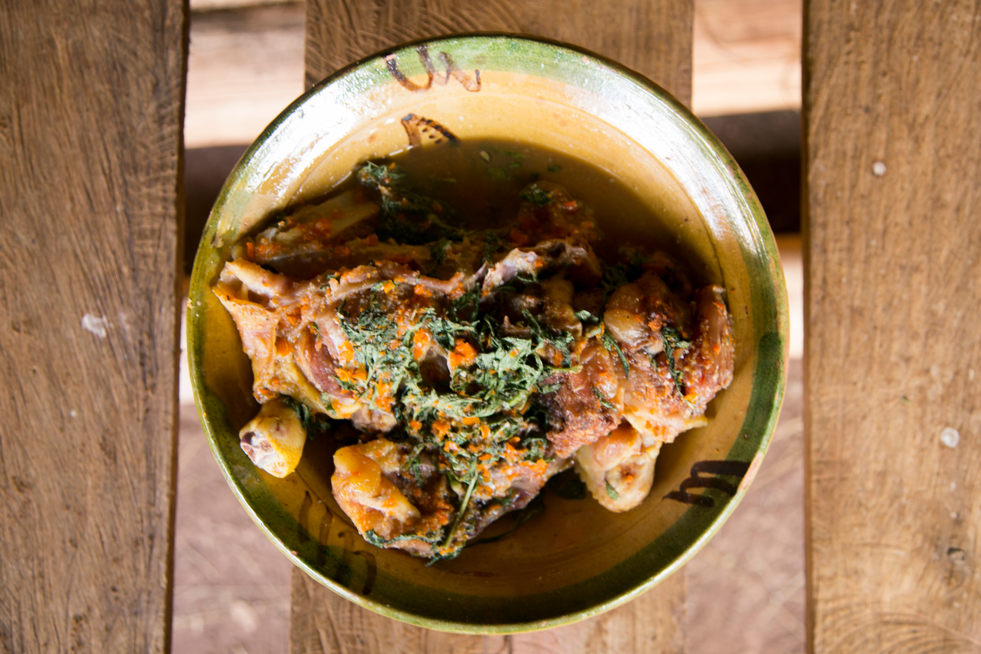 Rustic French Tarragon Chicken with Cider Sauce — Main Course served and photographed from above
