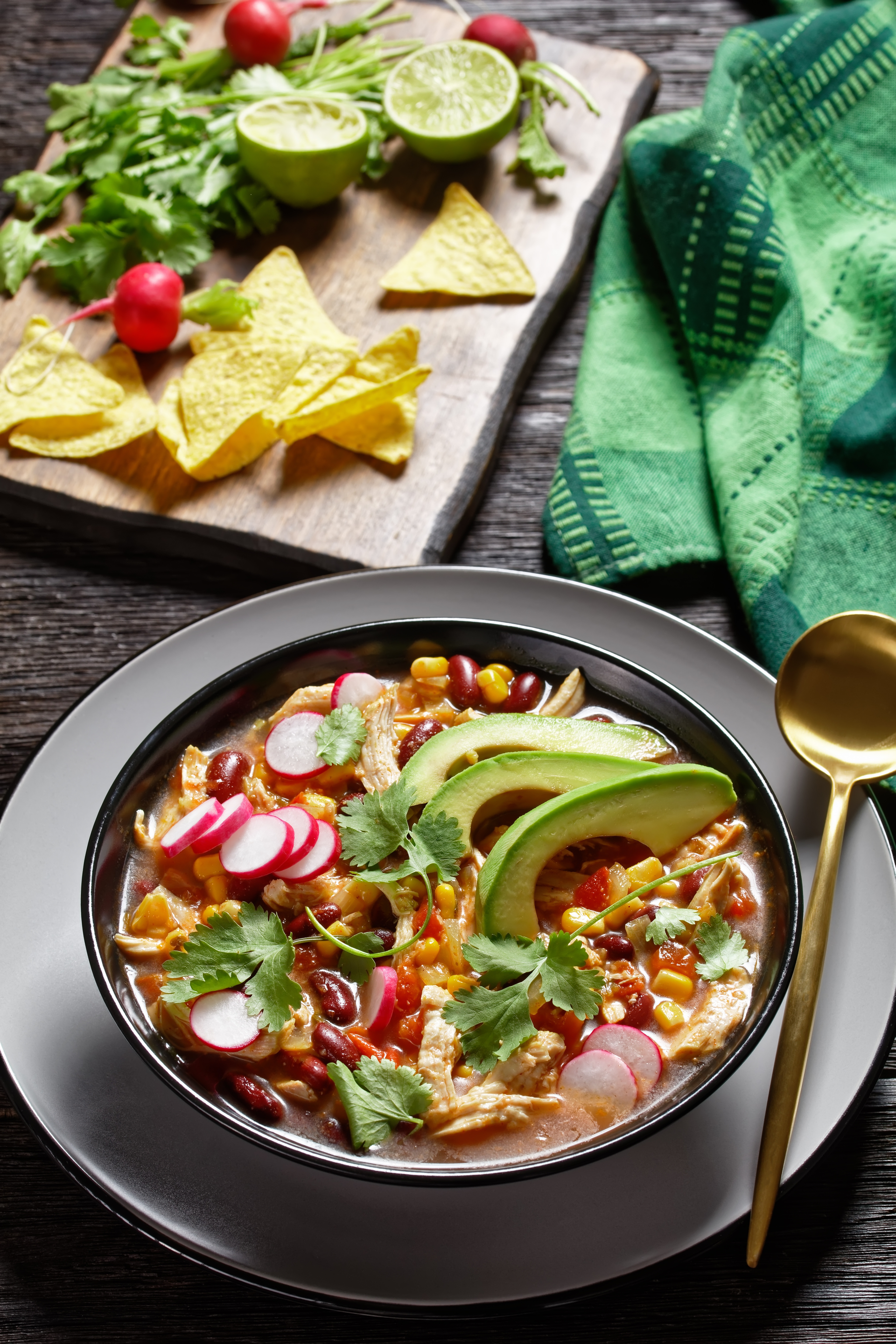 Rustic Mexican Sopa Tarasca with Avocado and Fried Tortilla Strips